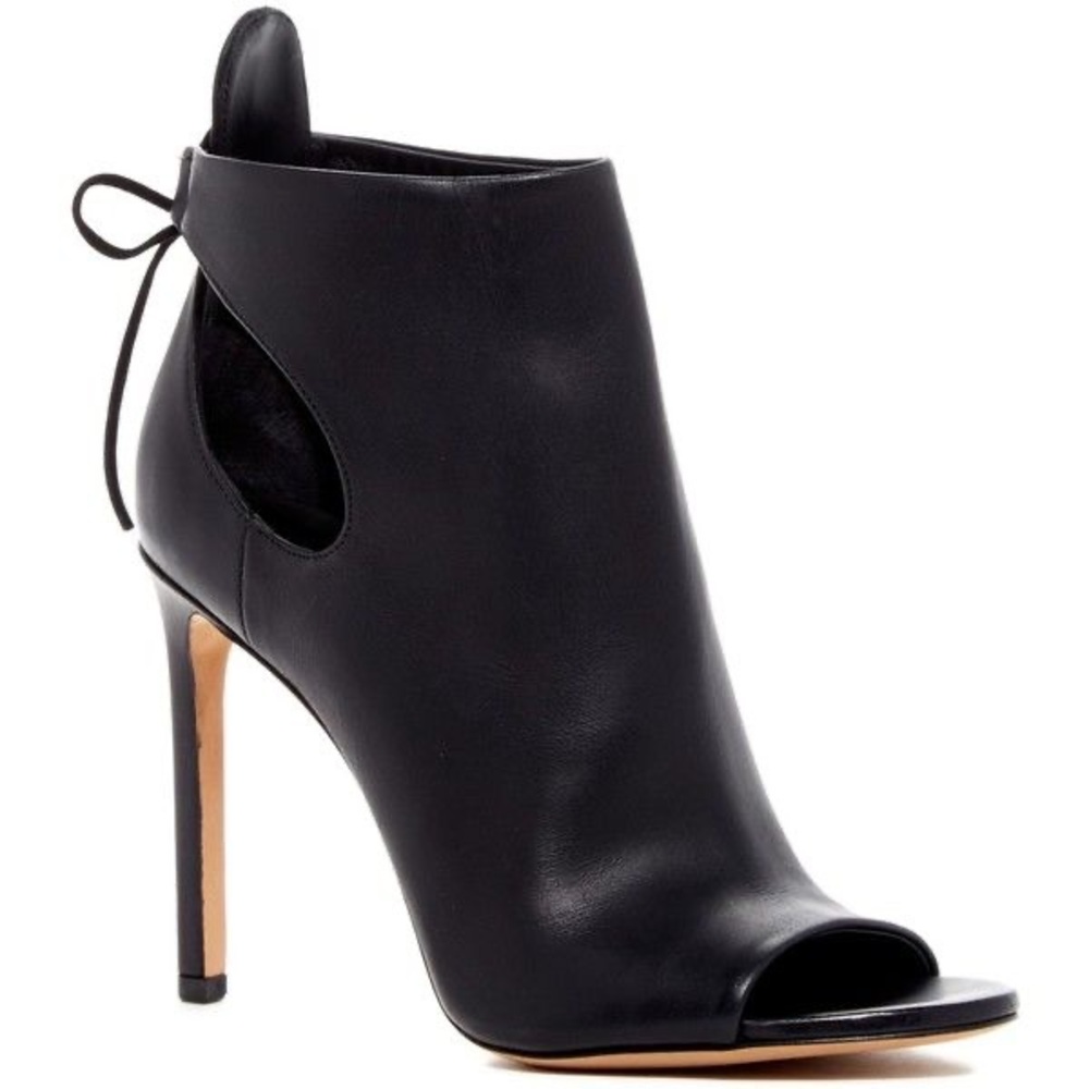 Vince Black Gabrielle Leather Cutout Bootie (Size 8M)
